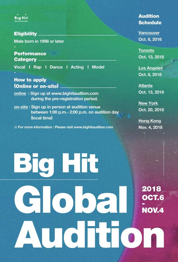 Hit Global Audition Time Date October 6 2018 November Army S