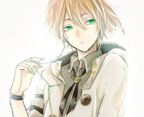 Anime boy with blonde hair and brown eyes