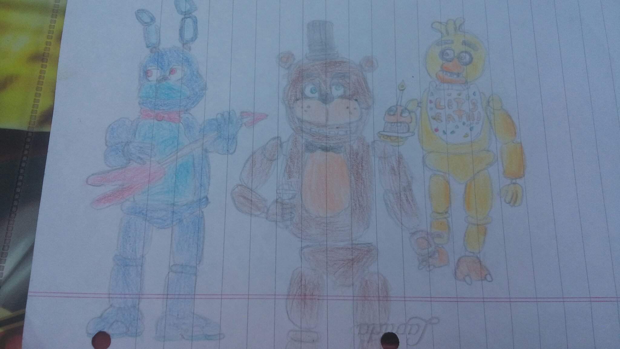 Dibujo de Freddy,bonnie y chica | FNaF Amino [ Español ] Amino