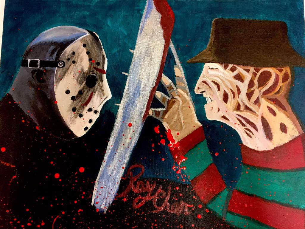 Painting Portrait: Freddy VS Jason.