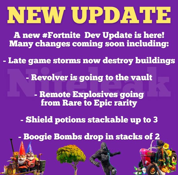 new update info - fortnite update info