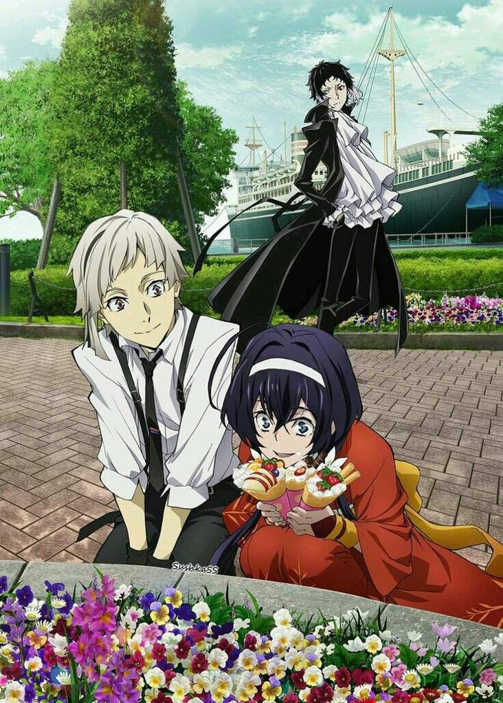 I Ship Atsushi With Kyouka So Much But Poor Akutagawa Standing Behind Them Credit Bungoustraydogofficial Bungou Stray Dogs Amino