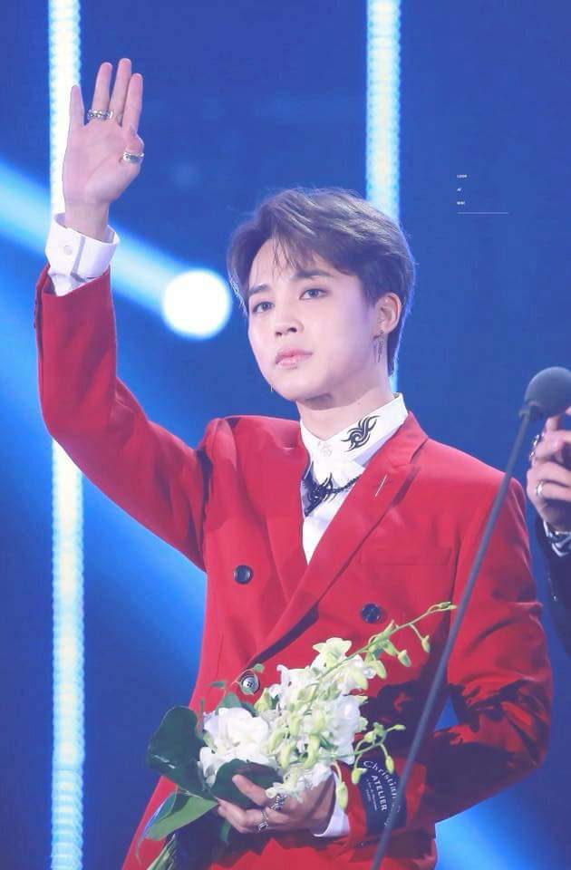 Jimin with red suit | ARMY's Amino