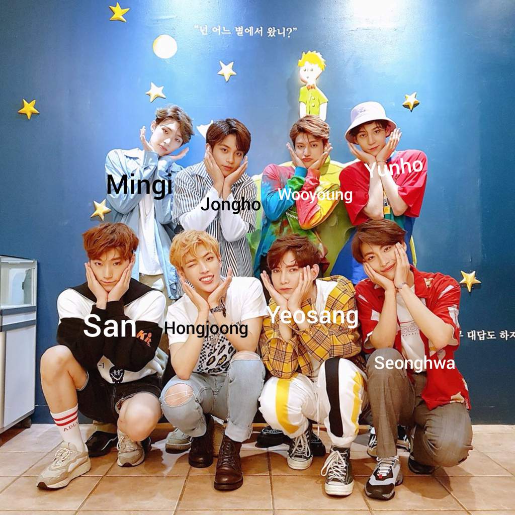 ATEEZ with names ATEEZ AMINO Amino