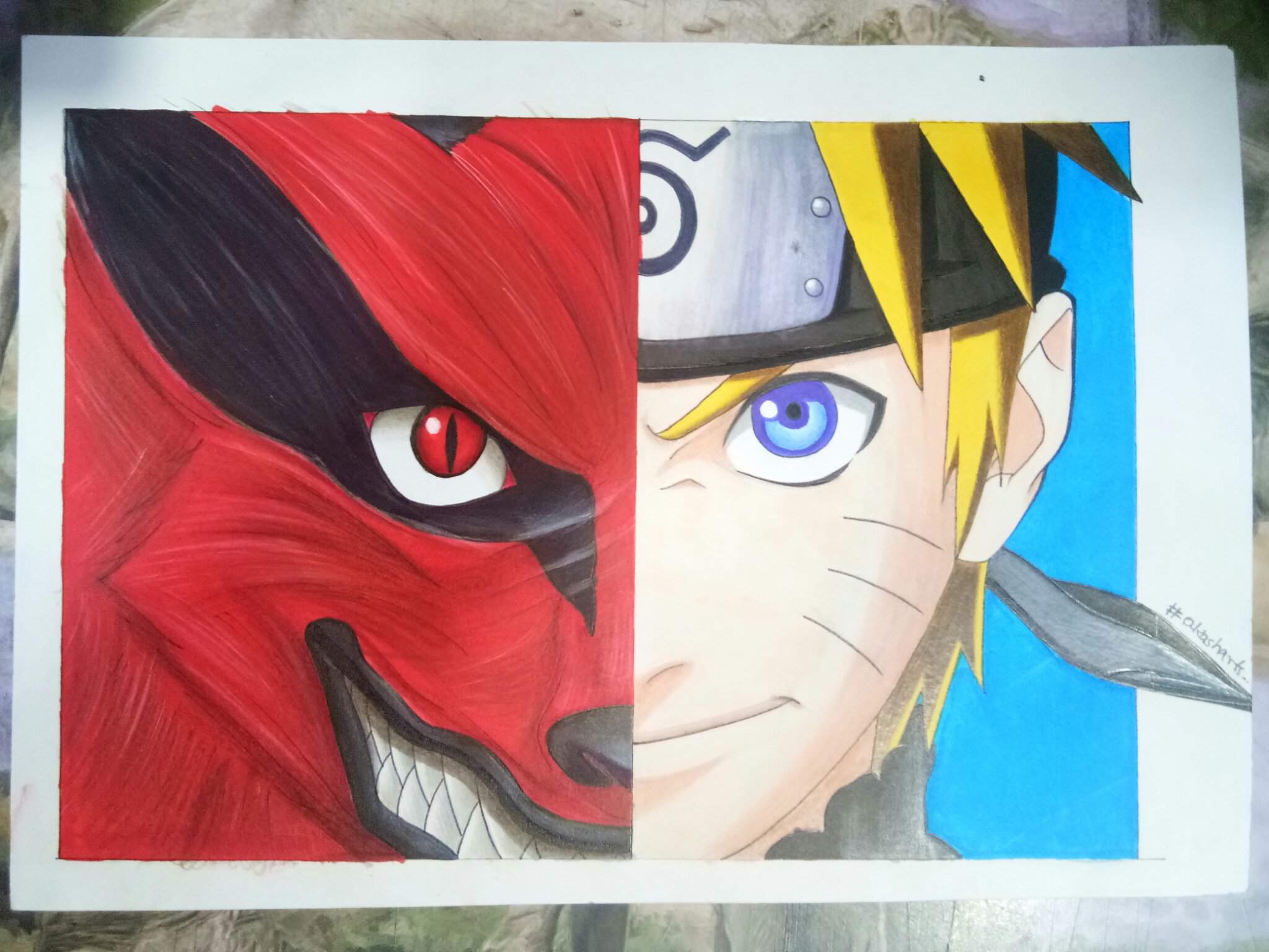 Drawing completed Naruto X Kyuubi | Naruto Amino