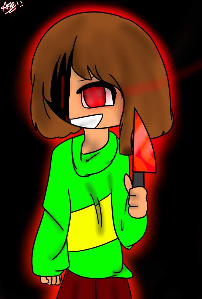 My Special Hell Chara Drawing🖤 | Glitchtale Amino