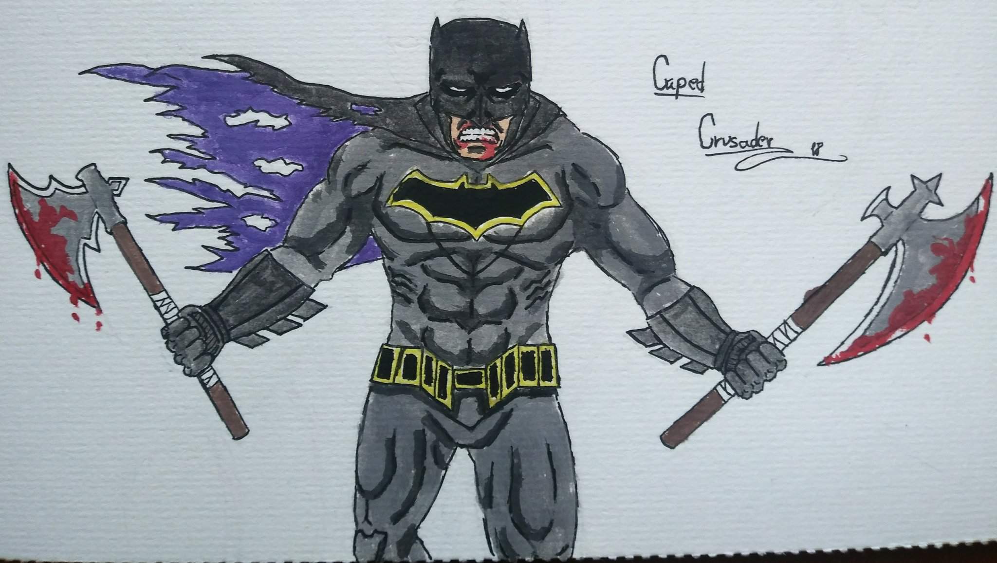 Dibujo de Batman pintado con acuarelas | •Cómics• Amino