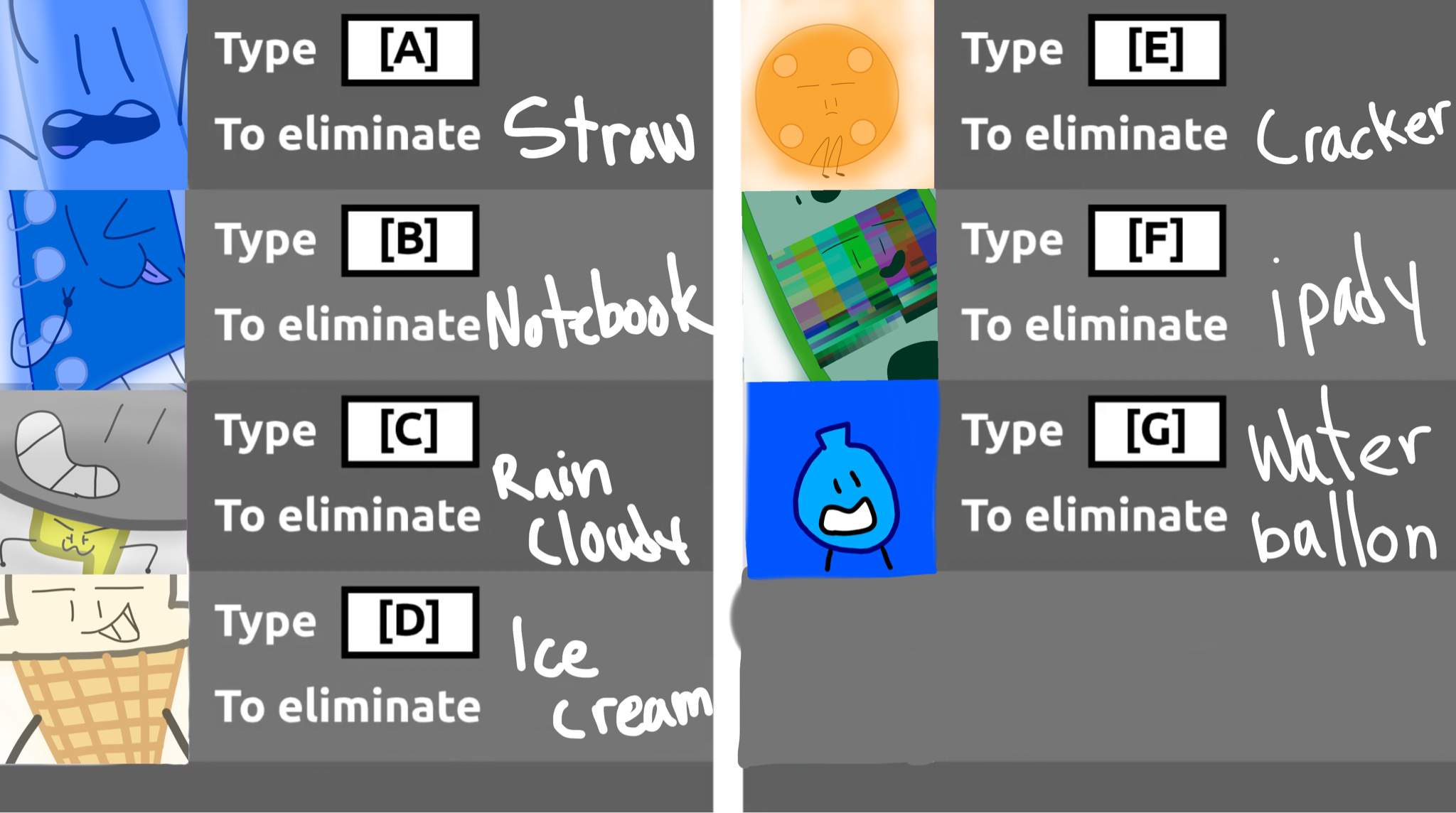 Elimination screens | BFDI💖 Amino