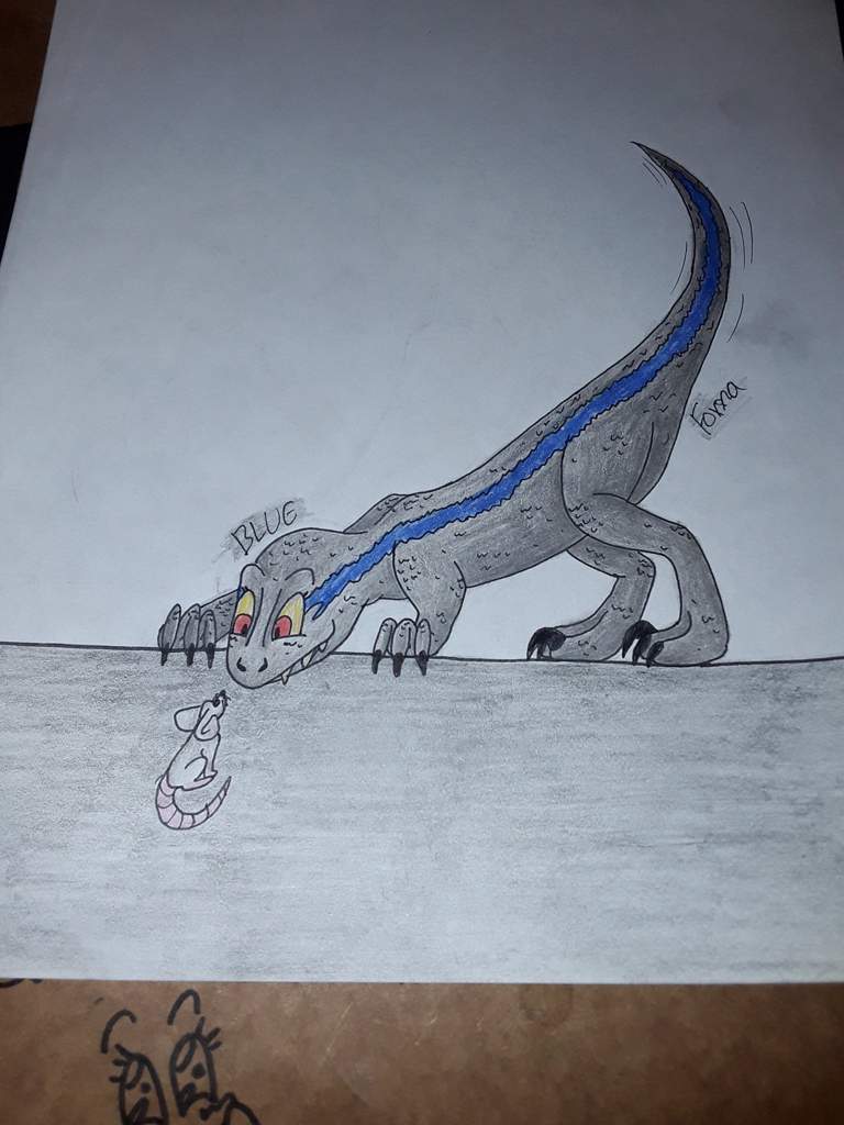 Cute Blue Drawing Jurassic Park Amino