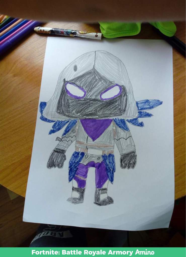 The Finished Raven Chibi Fortnite Battle Royale Armory Amino - a picture drawn by a little kid i beli!   eve and at the time i was super board looking for things to do so i ask!   ed him if he wanted a digital copy