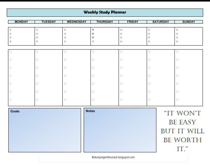 Study Planner Printables 