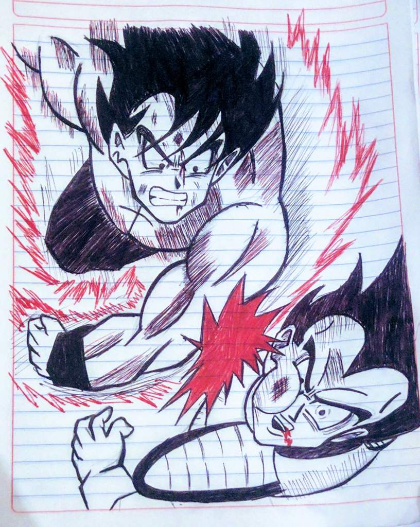 Goku (kaioken x3) vs Vegeta Goku (kaioken x3) vs Vegeta