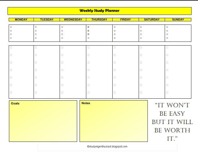 STUDY PLANNER PRINTABLES | Studying Amino Amino