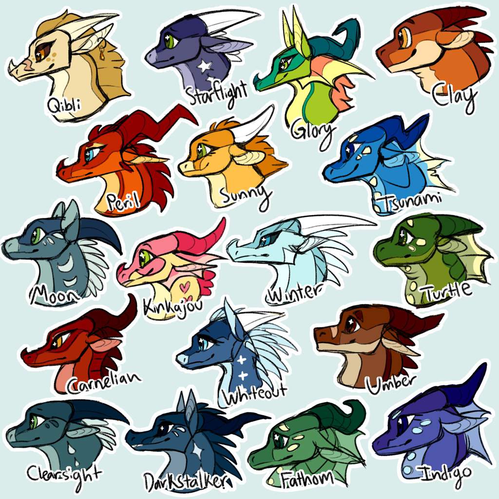 some headshot designs | Wings Of Fire Amino