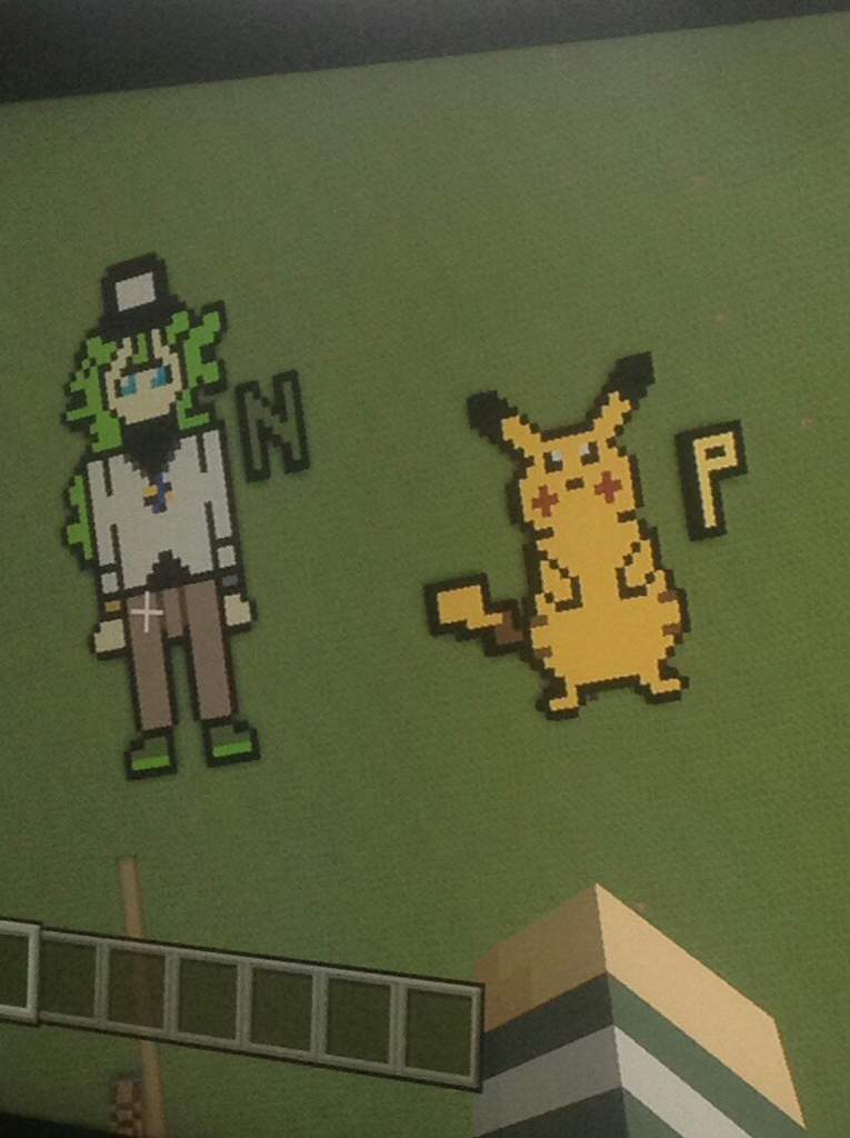 N And Pikachu Minecraft Pixel Art I Was New To Drawing N