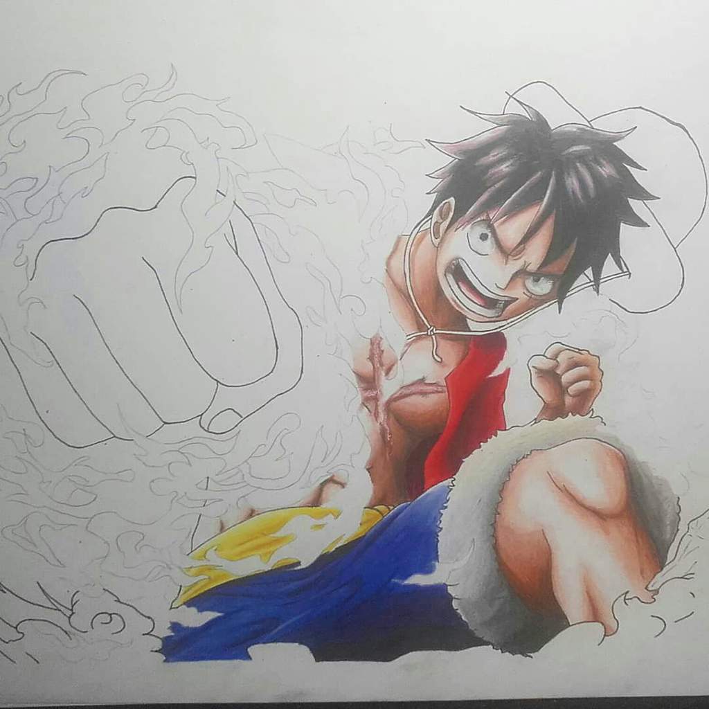 Monkey D. Luffy from One Piece speed drawing | Anime Amino