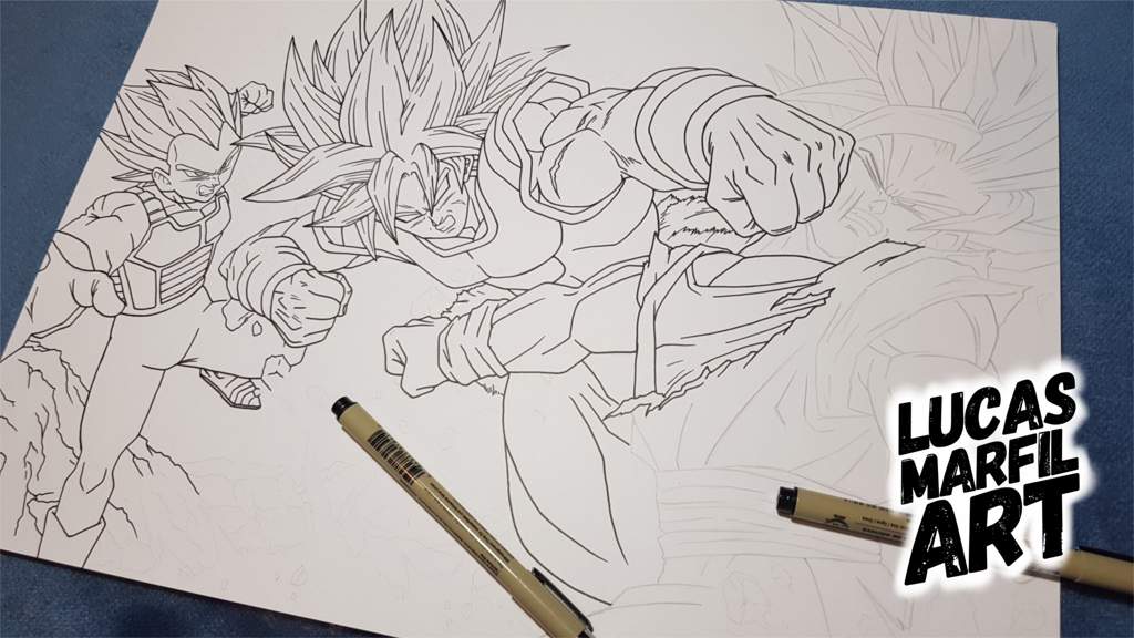 BROLY VS GOKU & VEGETA | •Arte Amino• Amino