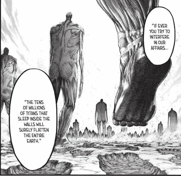 Godzilla Earth size comparisin to Eren Founding Titan and Ymir