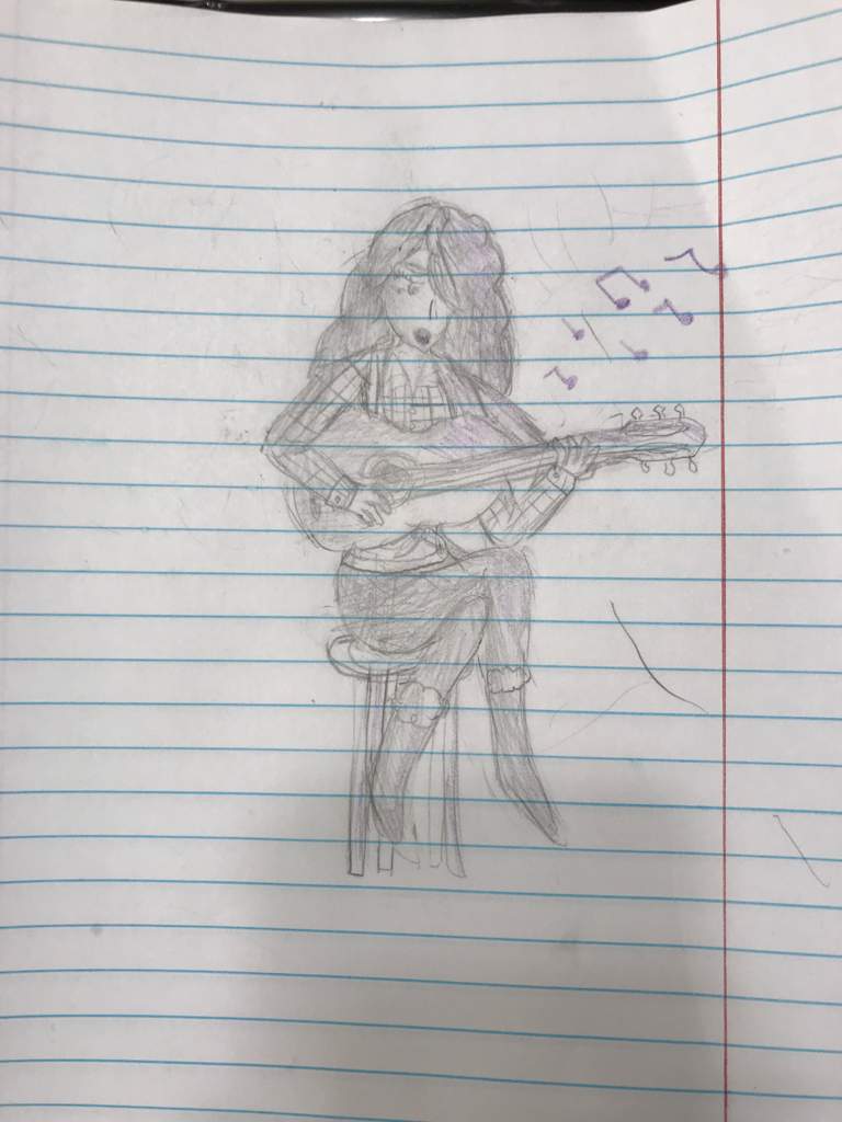 Guitar Girl Sketch Art Amino