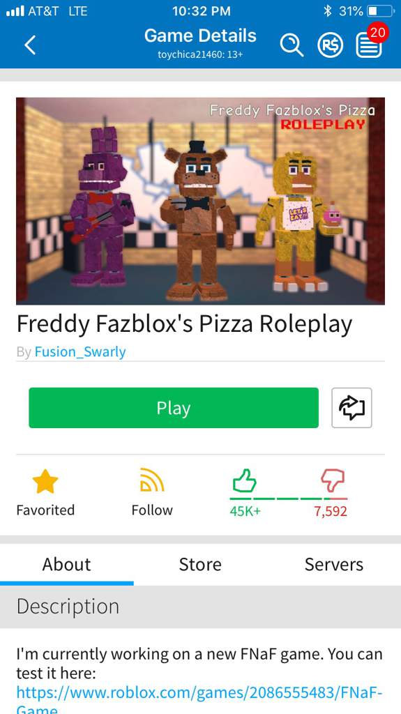 Games I Sometimes Play On Roblox Five Nights At Freddy S Amino - freddy fazblox pizza roleplay poster roblox