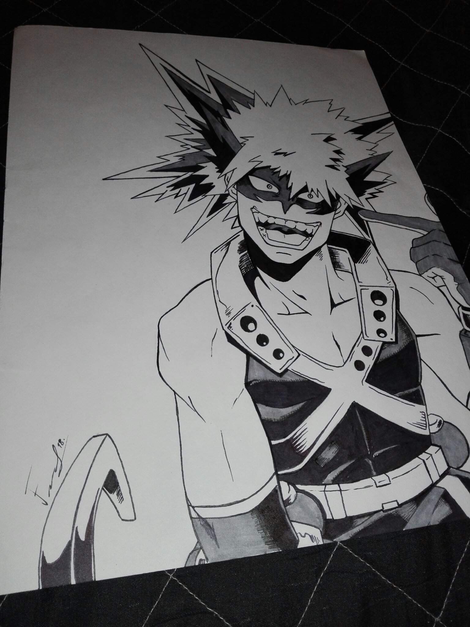 Hola amigos de amino, aqui tiene un nuevo dibujo de Bakugou estilo ...