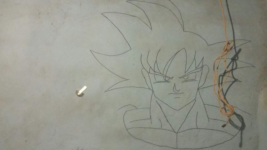 Mi Dibujo De Goku En La Pared[[Spero K Mi Gfa No Me De Con La Chancla]] |  DRAGON BALL ESPAÑOL Amino