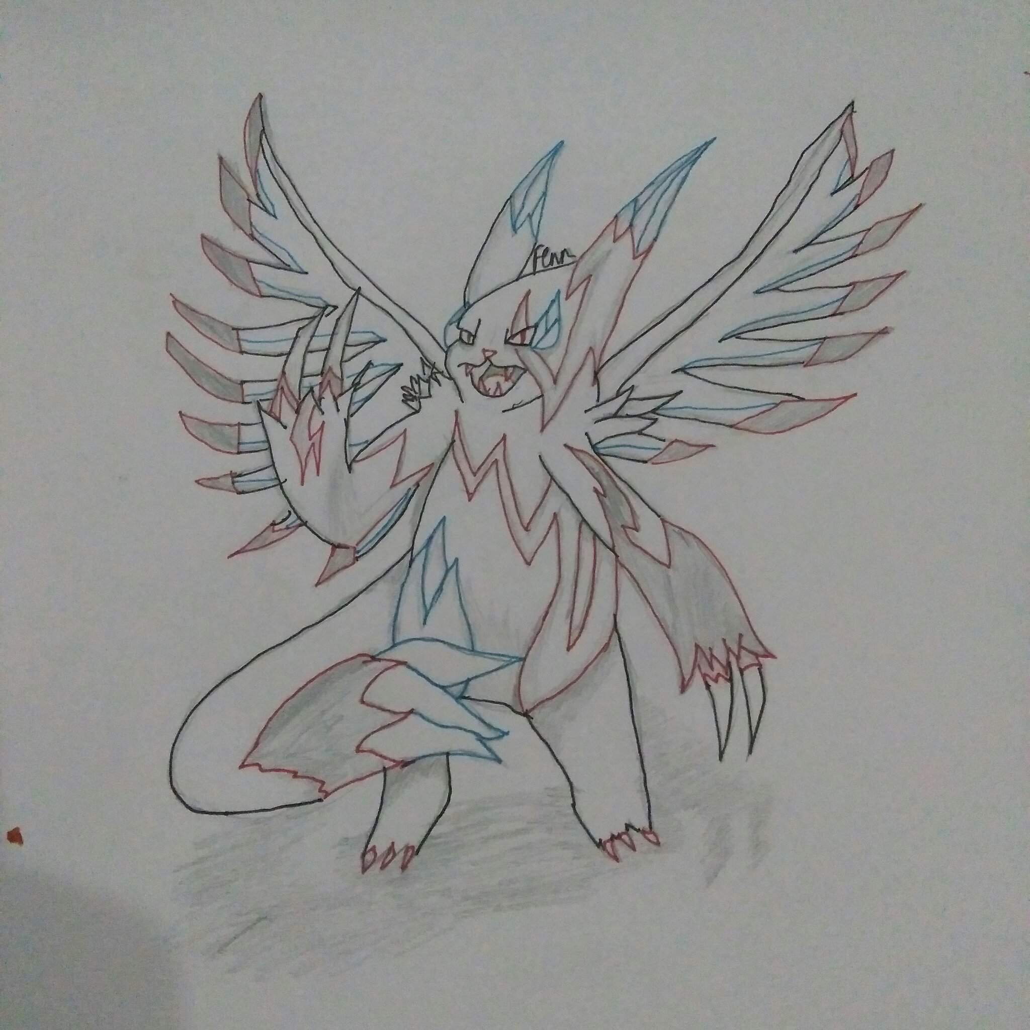 [My Art] Wings of Fury - Colored (Fusion) | Pokémon Amino