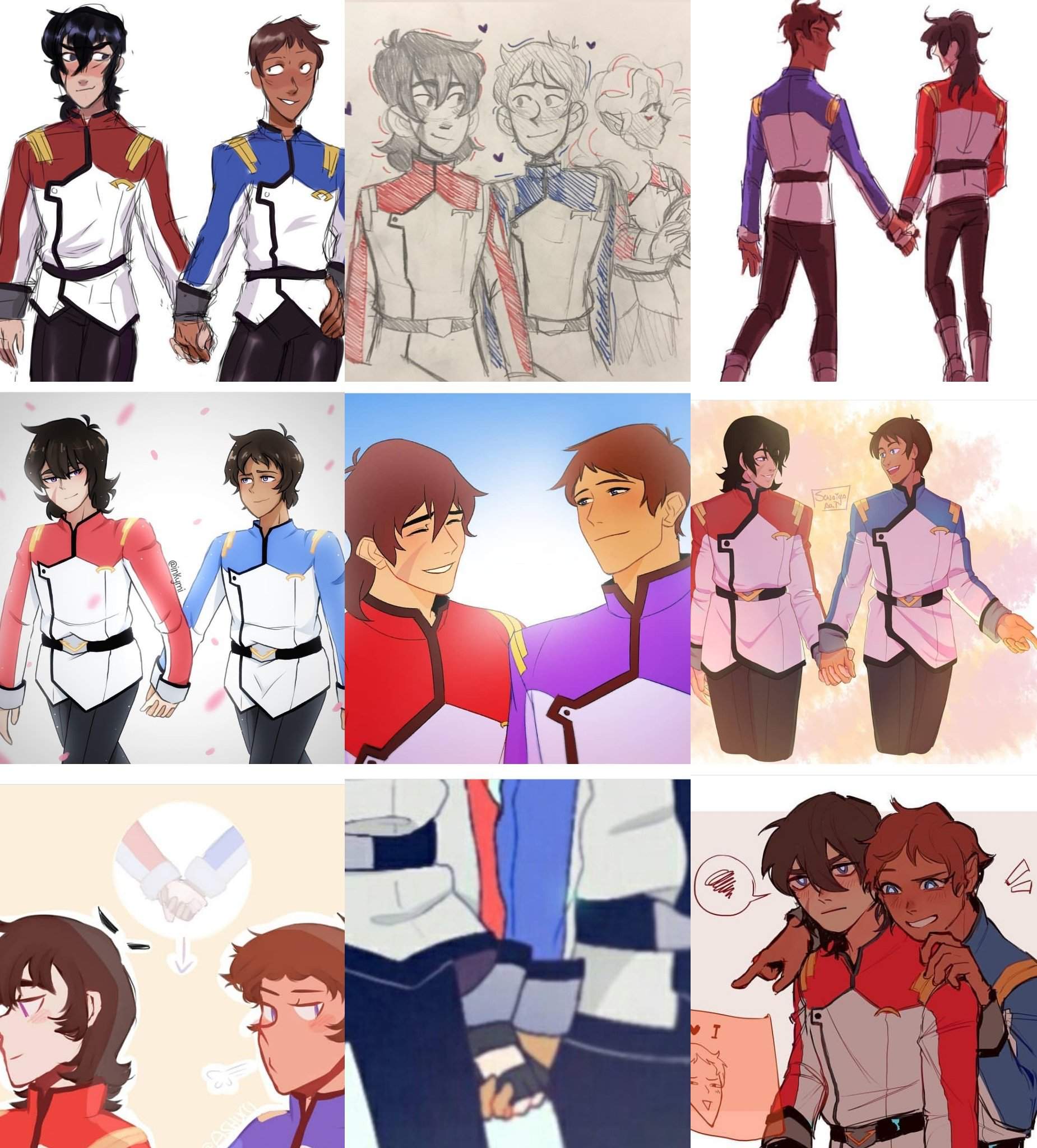 More Fanart of Klance holding hands in their new uniforms | Amino