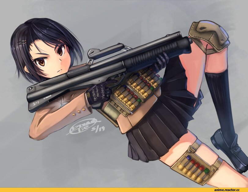 Anime girl with shotgun