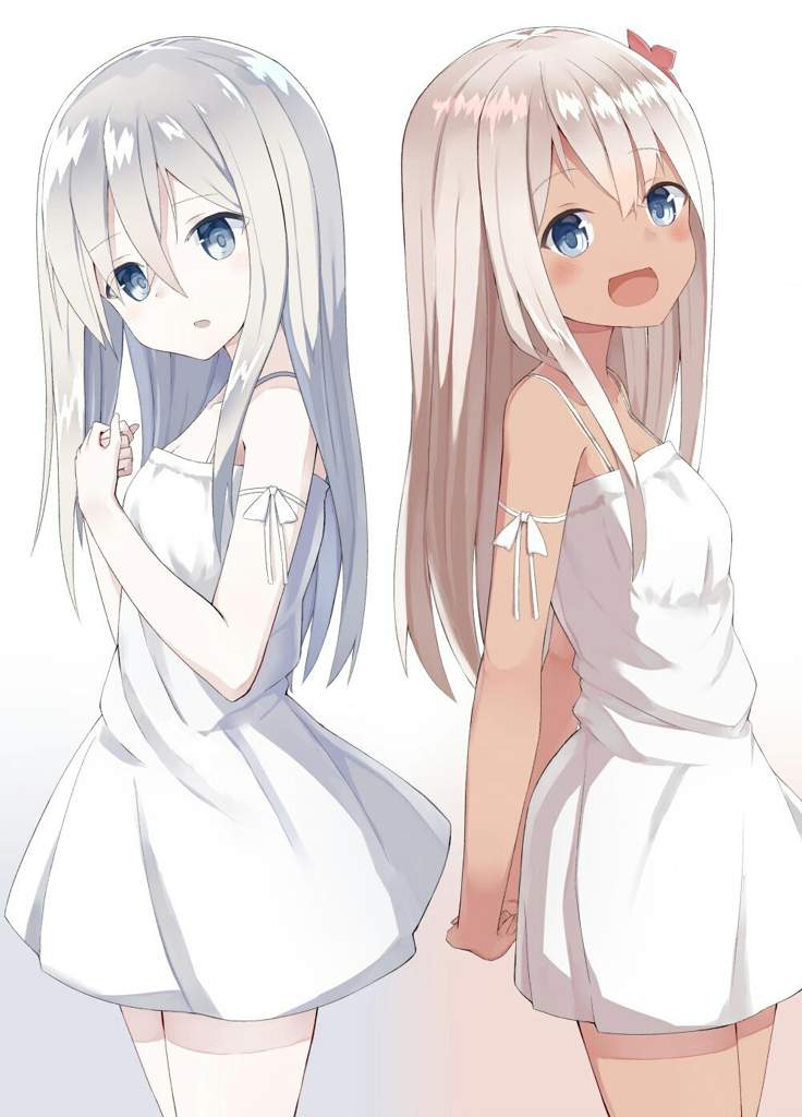 Anime twins black and white