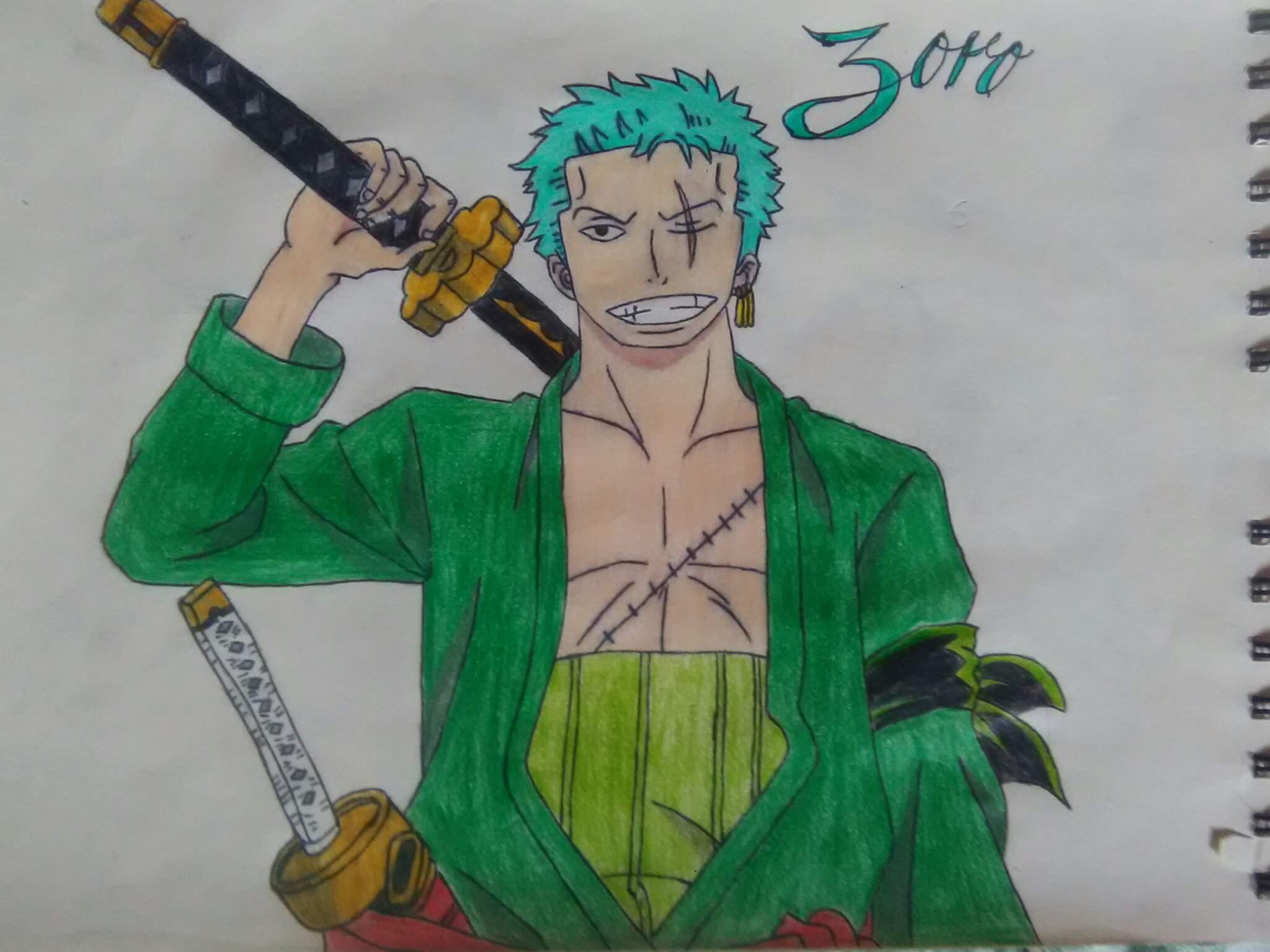 Mi dibujo de zoro | •Anime• Amino