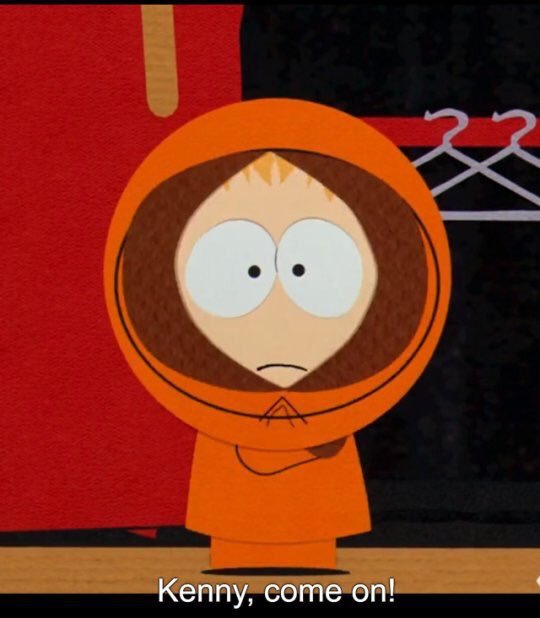 Kenny without his hood/showing his face.