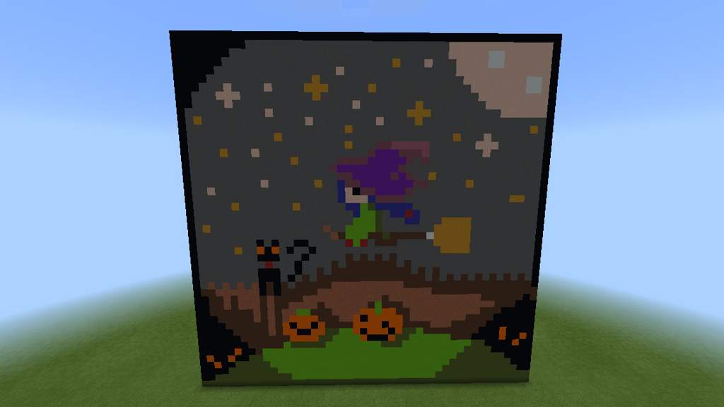 a spooky night halloween pixel art