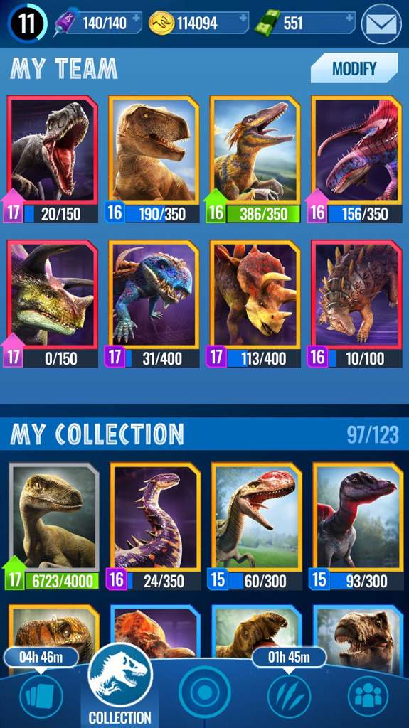 Updated team 10/22/2018 | Jurassic World Alive Amino