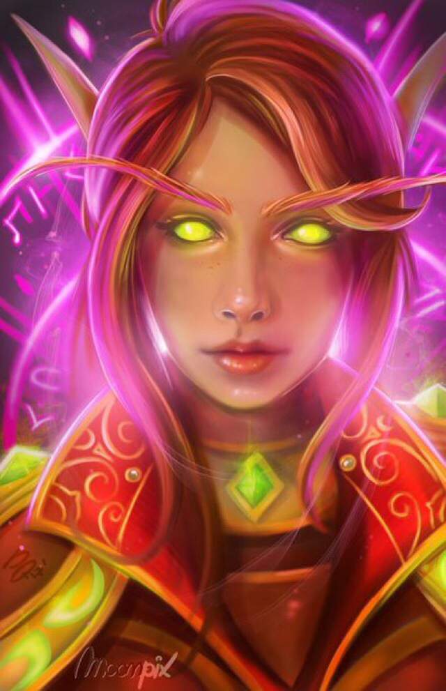 Blood Elf Mage Digital Painting Portrait WoW Amino