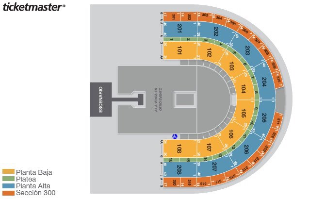 Aquí está el maravilloso mapa de la Arena VFG, para los de Guadalajara ...