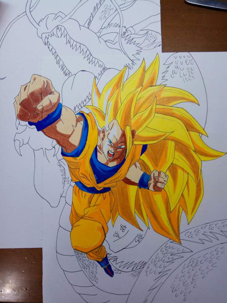 This is my new draw of SSJ3 Goku Dragon fist | Dragon Ball Super ...