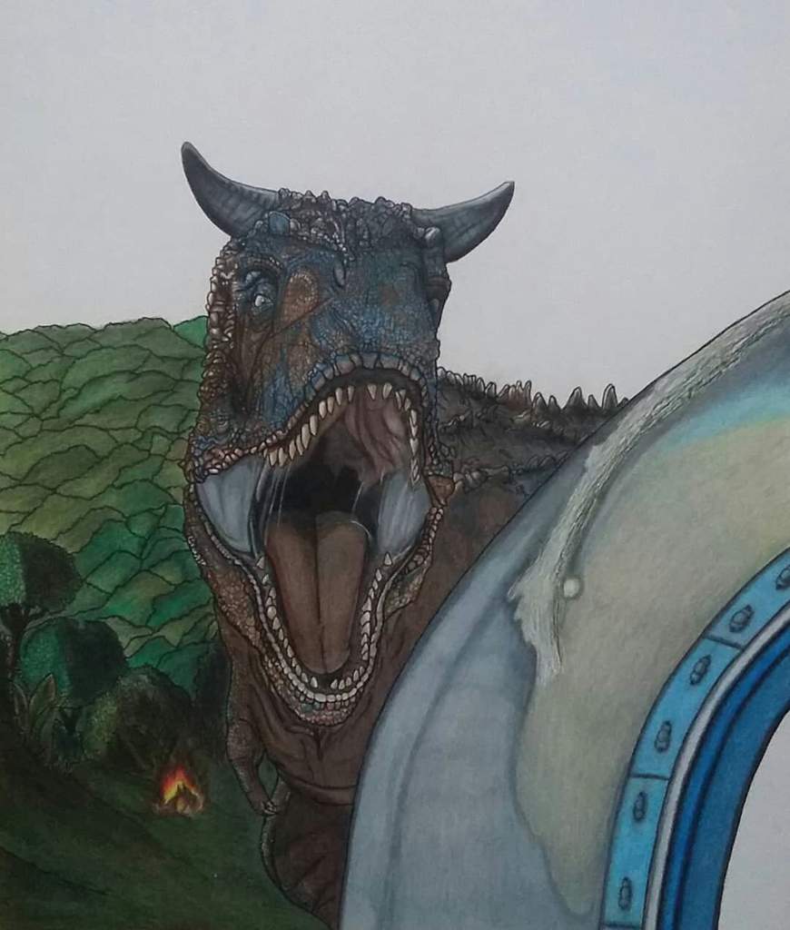Drawing of Carnotaurus- Jurassic World: Fallen Kingdom | Jurassic Park