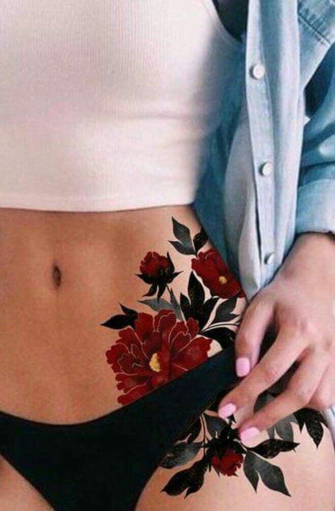 FLORES ROSAS VERMELHAS Tatuagem Amino