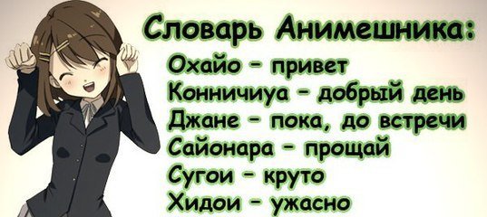 Картинки словарь анимешника