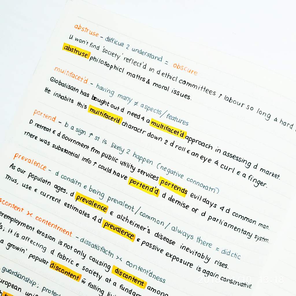 My english vocab notebook Studying Amino Amino