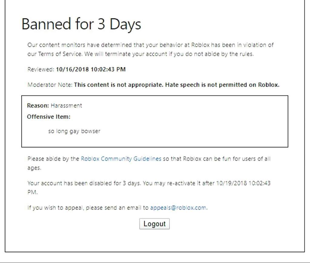 Somebody Got Banned From Roblox Because They Said So Long - 