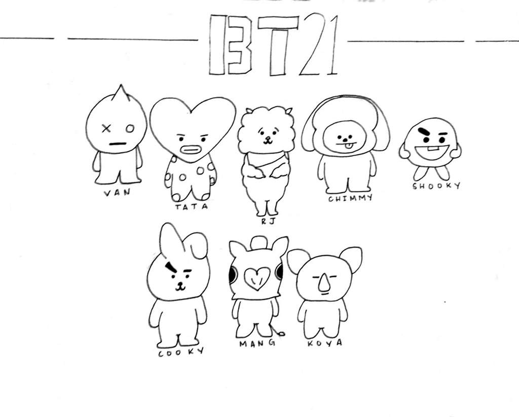 Download Fanart of BT21!!!!I still not coloring it!!omeghadddd ...