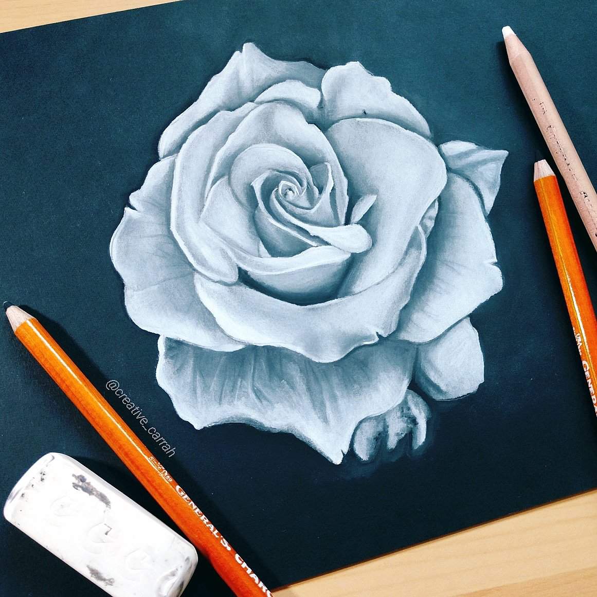 White Rose | Charcoal Drawing | Art Amino