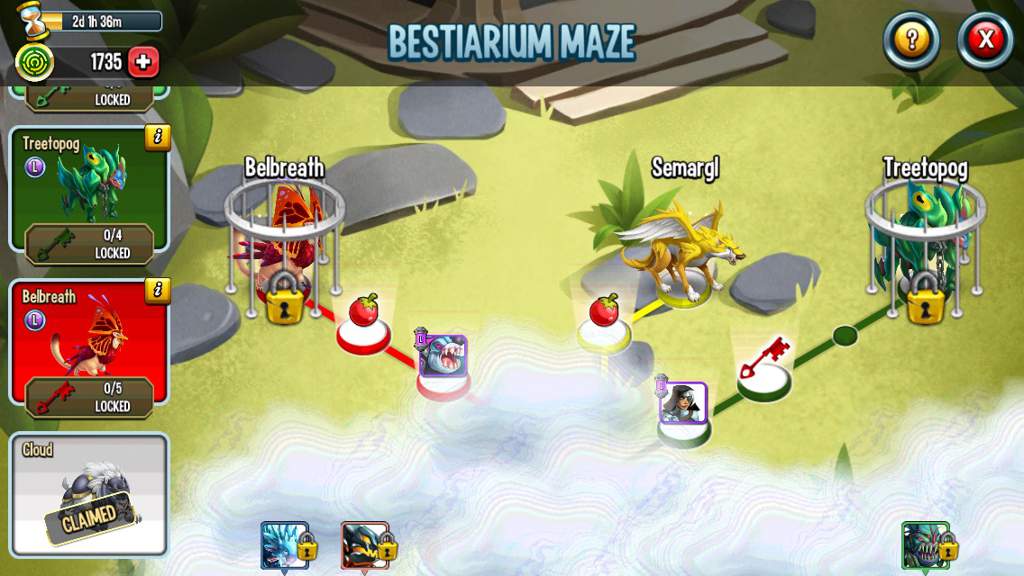 monster legends bestiarium maze cloud