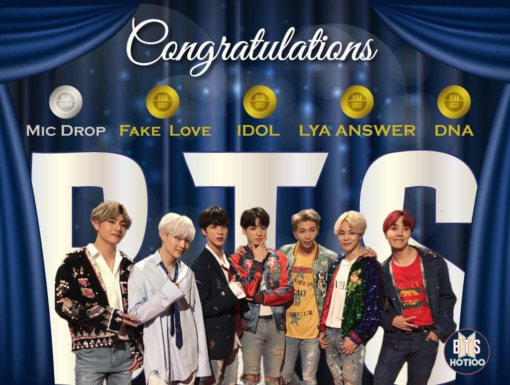 BTS RECEIVES NEW RIAA PLATINUM AND 2 GOLD CERTIFICATIONS | BTS Amino