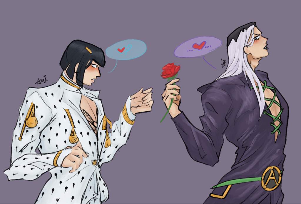 Abbacchio giving Bruno a flower! | JoJo Amino Amino