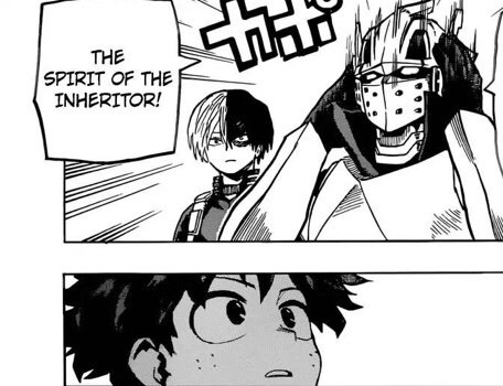 Iida: inherits name. Izuku: inherits OFA. Todoroki: inherits mental ...