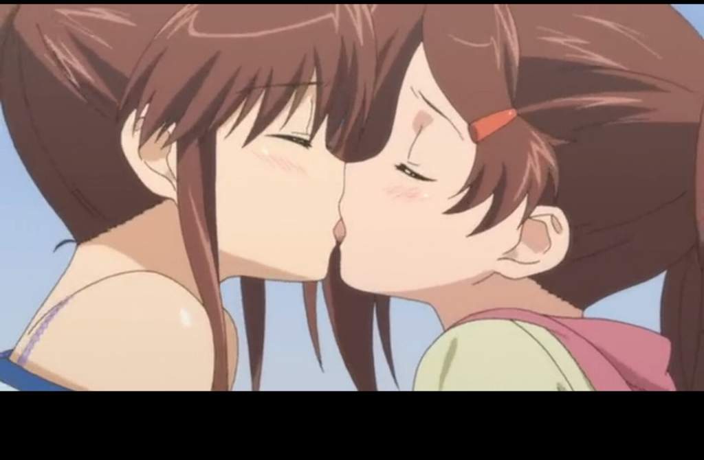 Anime french kiss gif