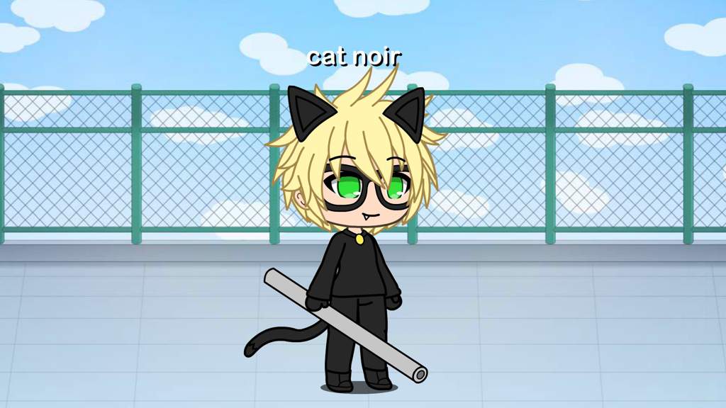 I made cat noir in gacha life, and I think it looks kinda cringe